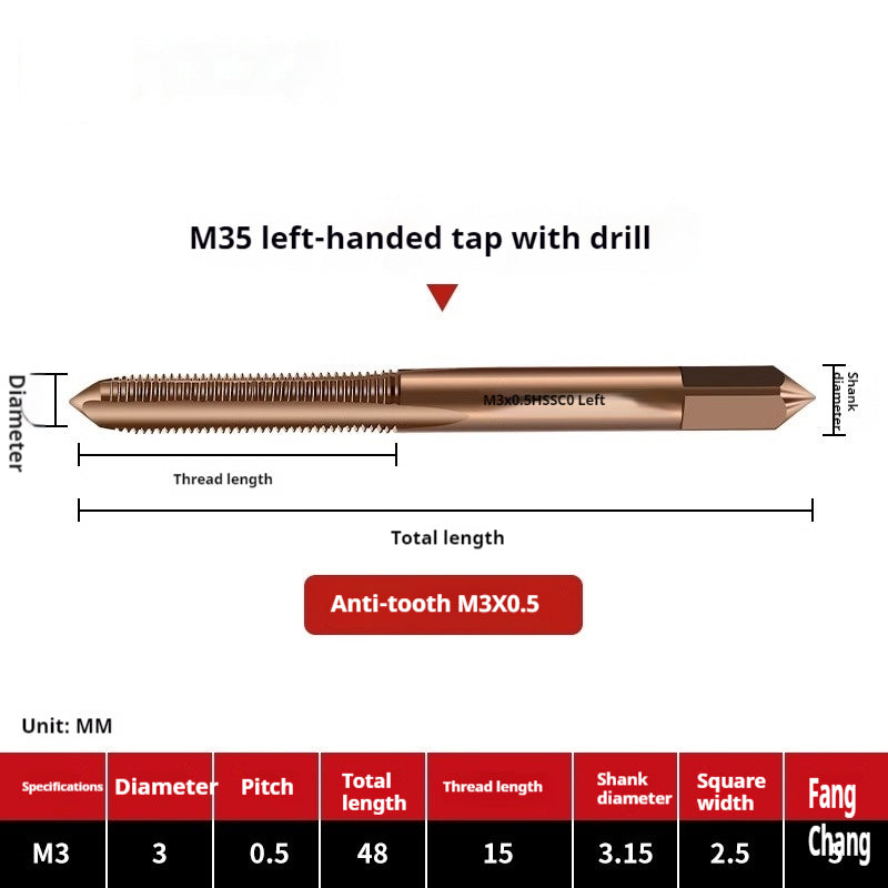2122-M35 straight groove tap containing cobalt stainless steel, special fine tooth coarse tooth machine, tapping drill bit tool wire Shandong Denso Pricision Tools Co.,Ltd.